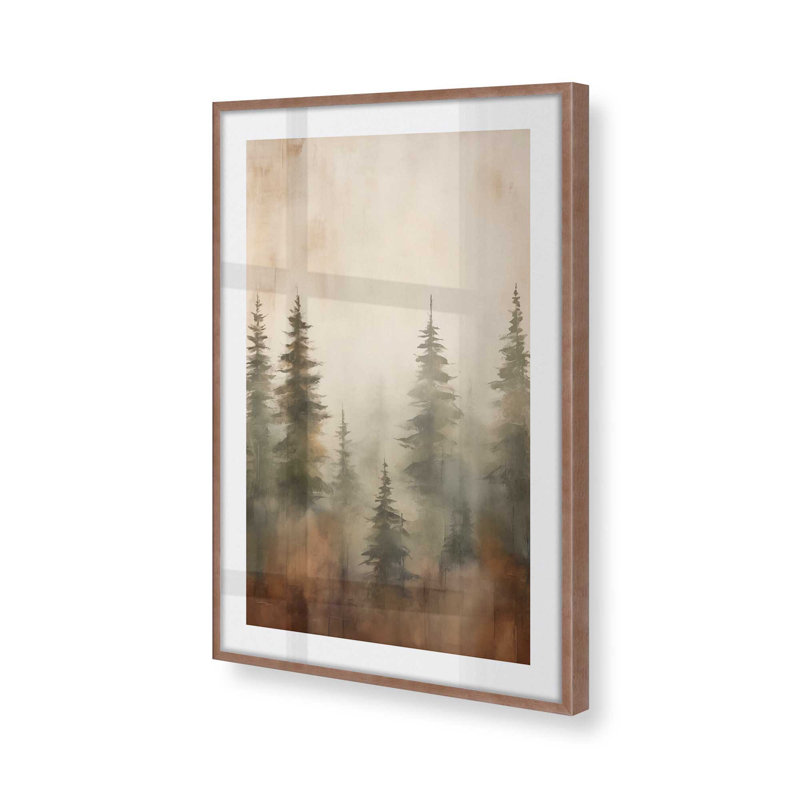 «Foggy Autumn Pines II», Rose poudre, H 15,25 po x l 12,25 po