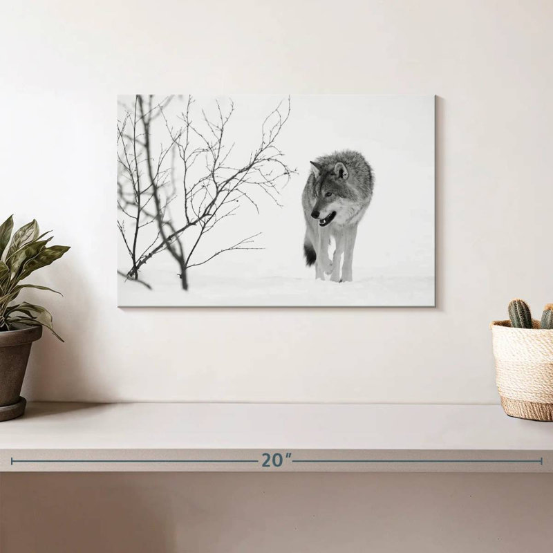 Winter Wolf Hunt, 8" H x 12" W