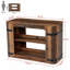 Îlot de cuisine rustique de 55 po avec tablettes de rangement, table de bar industrielle avec détails en métal noir et espace pour les jambes, table de pub peu encombrante pour les petites cuisines