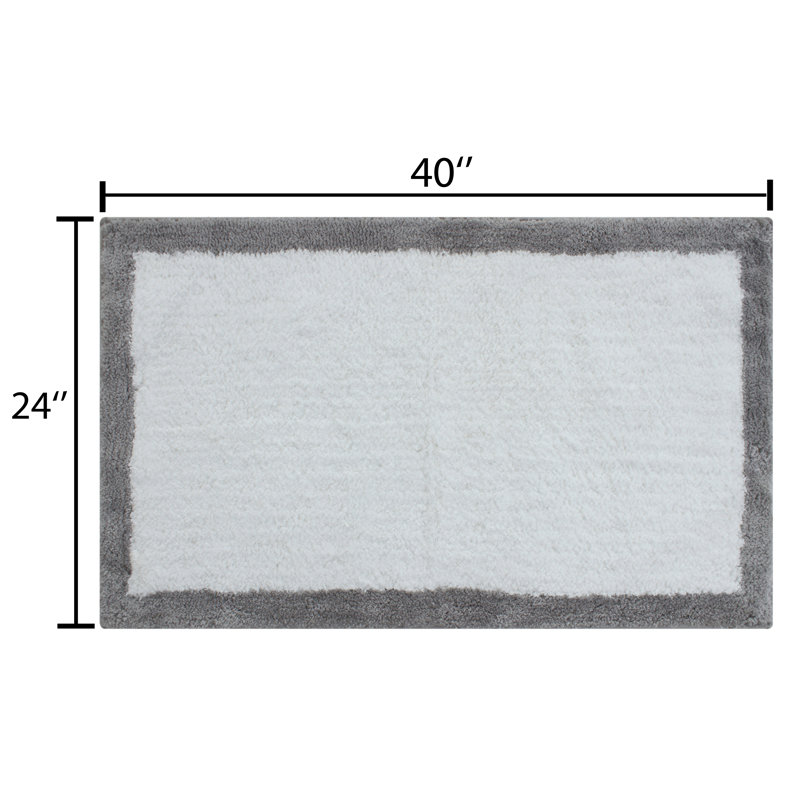 Chesapeake Lakewood Micro Tufted Bath Rug- 24"X40", Argenté doux