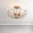 Flavia 4-light Brushed Silver-ish Champagne Crystal Beaded 9-Branch Semi-Flush Mount
