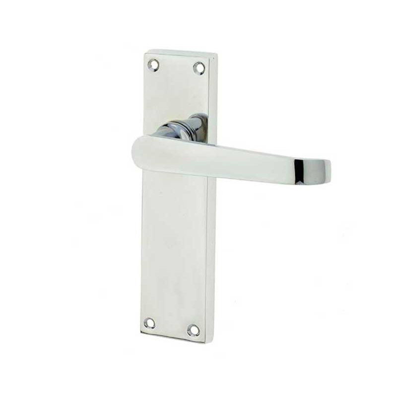 Victorian Straight Door Handle, Polished Chrome