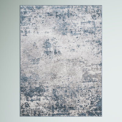 Acad Abstract Contemporary Performance Blue/Gray/Ivory Rug