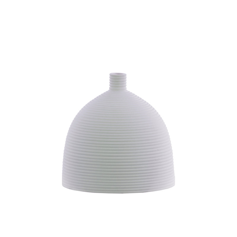 Ledbetter Ceramic Table Vase, 4.75" H x 4.75" W x 4.75" D, White