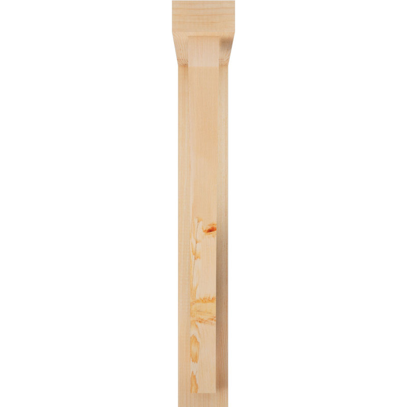 4"W x 22"D x 30"H Thorton Block Rough Sawn Bracket w/ Offset Brace, Douglas Fir, 30 x 22, 4"W Douglas Fir (Rough Sawn)