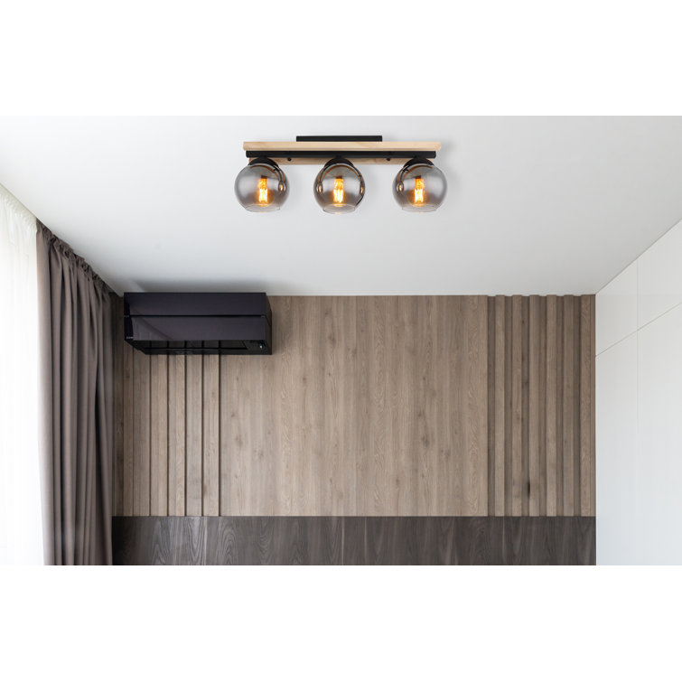 Hudock Glass Remote Ceiling Light
