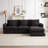 Modular Sofa with Ottoman,3 Cushions and 3 Pillows for Living Room-2139409546
