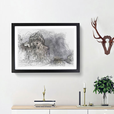 Berlin Cathedral in Germany in Abstract - Picture Frame Graphic Art Print