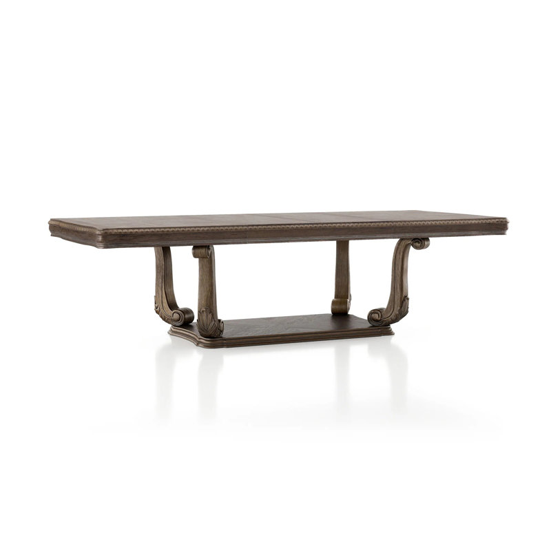 107.6" W Rustic Dining Table, Weathered Oak