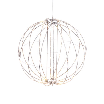 Whimsical Illuminated Metal Sphere With Warm White Micro Leds