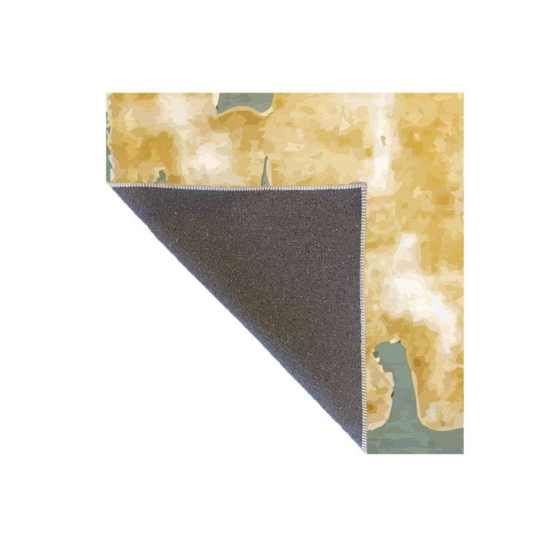Tapis décoratif multicolore abstrait lavable à la machine, Rectangle 3 pi 3 po x 4 pi 11 po 