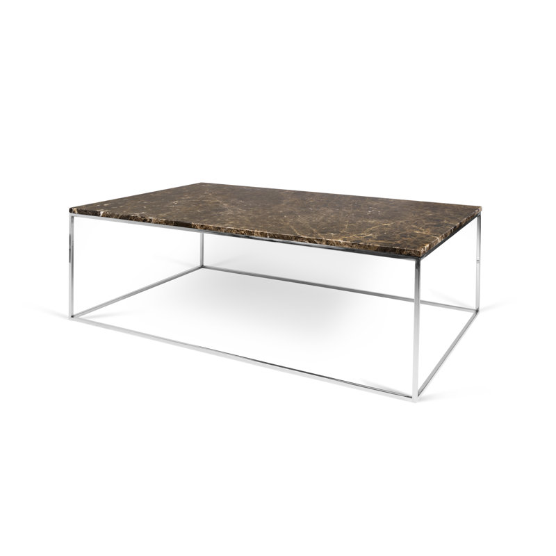 Tonya Frame Coffee Table, Chrome, Black