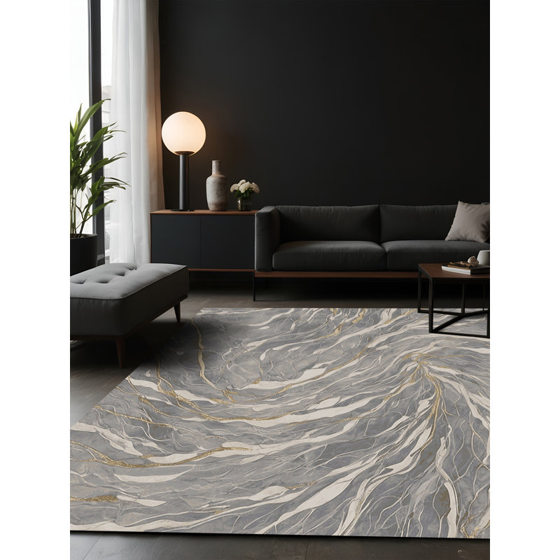 Tapis gris soyeux et moelleux, Tapis de couloir 2 pi x 4 pi