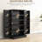 41" Freestanding Pantry Unit, 12 Door Shelves, 5 Adjustable Shelving, Black For Snack Storage Kitchen Pantry, Black, Store Your Kitchenware Neatly