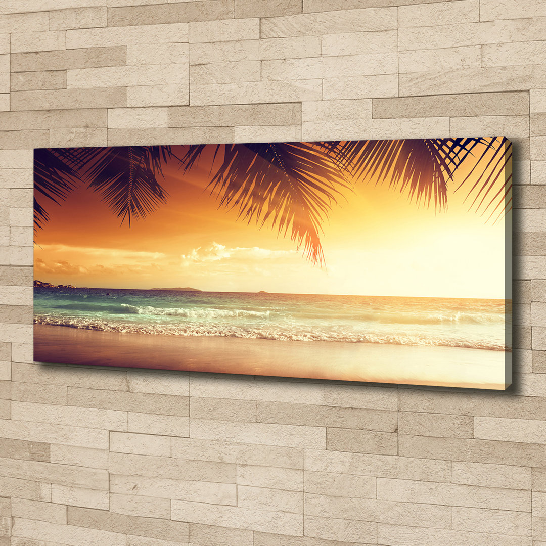 Leinwanddruck - Wandkunst - Drucke auf Leinwand - 125X50 Bild Bildthema: Tropischer Strand