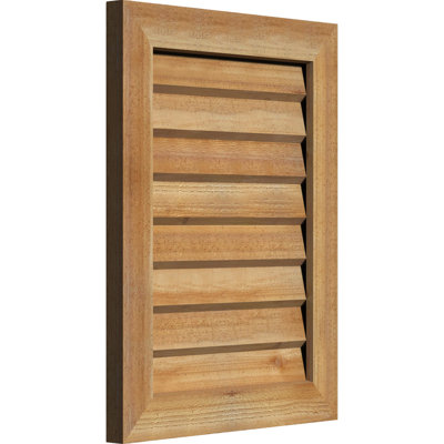 Évent vertical vertical en bois non fonctionnel avec cadre décoratif