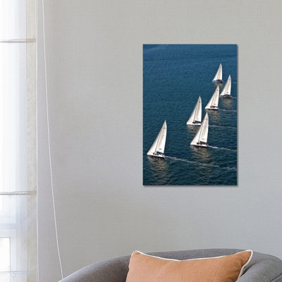 Sailboats In Swan NYYC Invitational Regatta, Newport, Rhode Island, USA by Panoramic Images - Wrapped Canvas Print