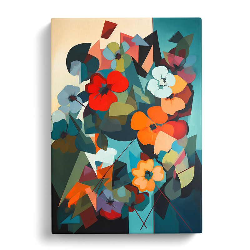 Kashmira Flowers Bauhaus Vol.1 - Wrapped Canvas, 50cm H x 35cm W x 3cm D