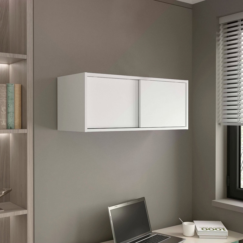 Armoire murale H 13 po, 2 portes coulissantes, 1 tablette, Blanc