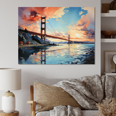 Ediva Orange Bridge Golden Gateway VI sur impression sur toile