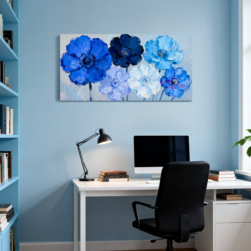 Plantes et fleurs, reproduction d'art sur toile, H 16 po x l 32 po