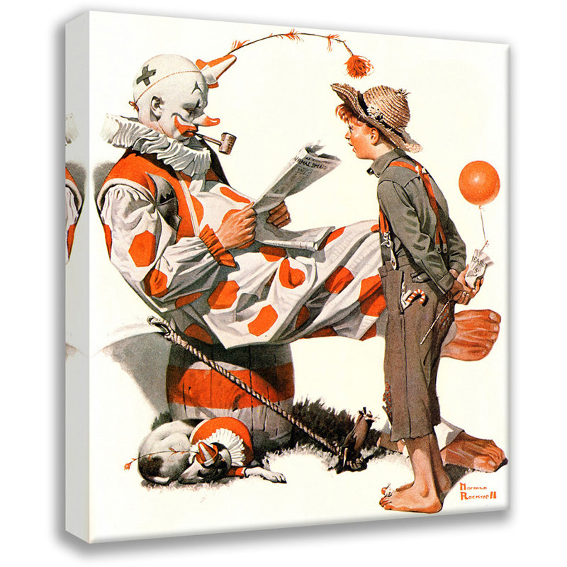 Off Duty Clown by Norman Rockwell Gallery Wrapped Canvas, 24" H x 17" W