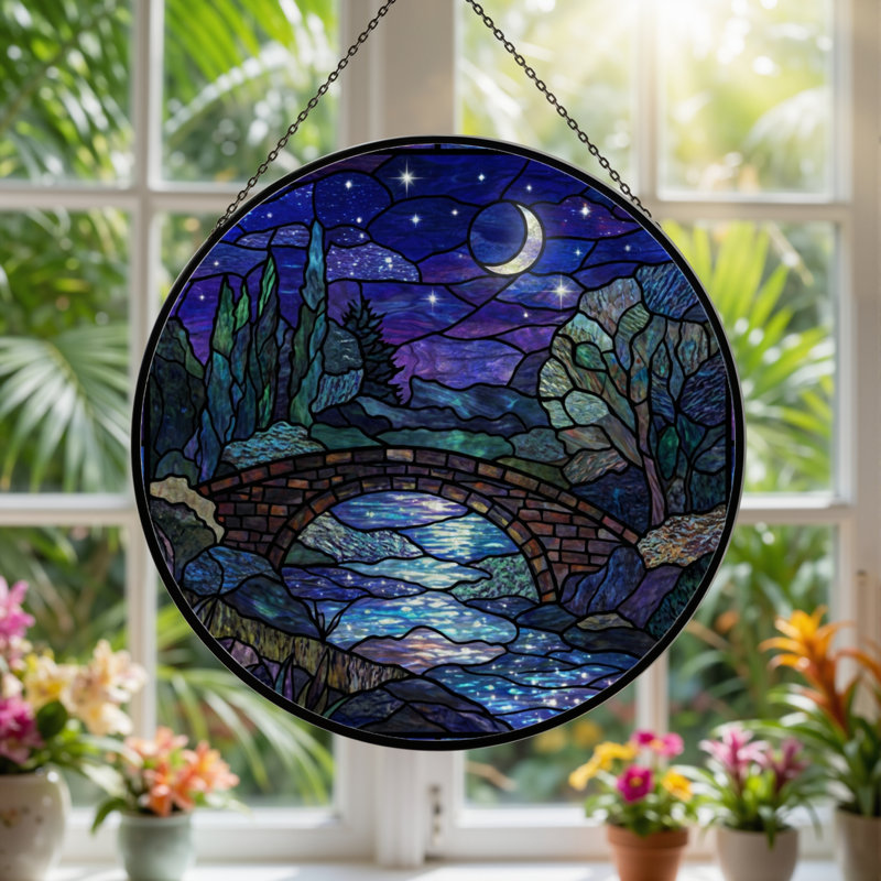 Panneau de vitrail 12 "H Night Sky