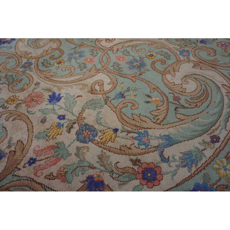 Rare Oval Shape Antique Artistic Irish Arts & Crafts Donegal Rug