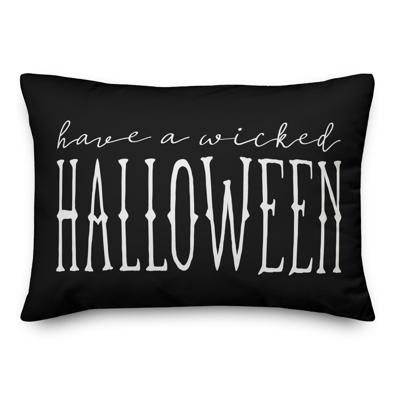  Housse de coussin «Have a Wicked Halloween», Noir