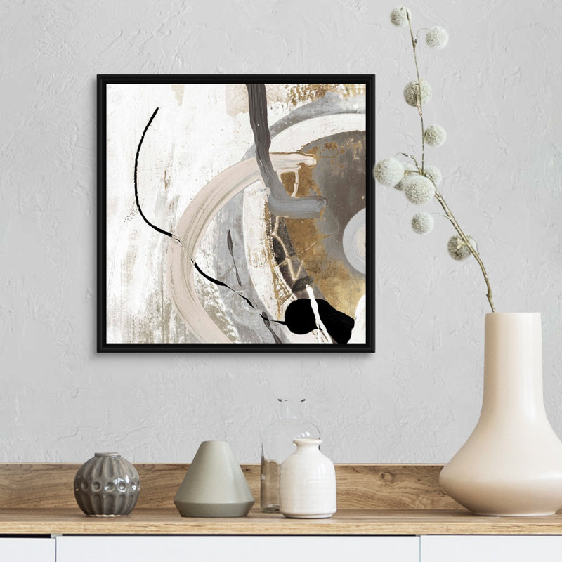 Tangled II, reproduction d'art sur toile, H 17,25 po x l 17,25 po, Toile avec cadre flottant, Noir