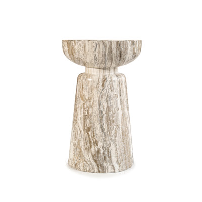 Outdoor Faux Stone Chalice Side Table