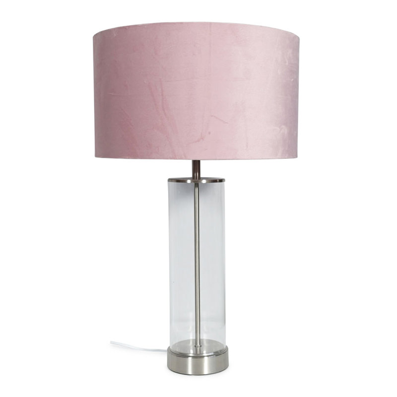 Simonetta Glass Table Lamp, Yes, Blush, Silver