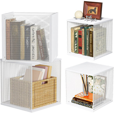Ensemble de 2 étagères de rangement à cubes pour une chambre d'enfant, un salon, une petite bibliothèque, brun noyer