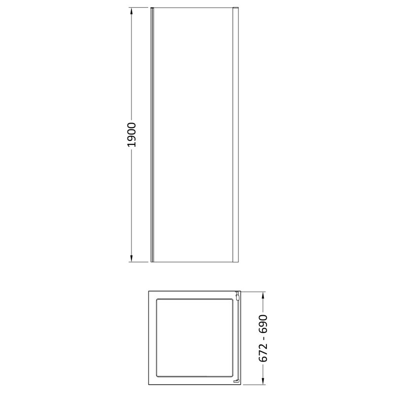 Rene 1900 x 700mm Side Panel, Matt Black