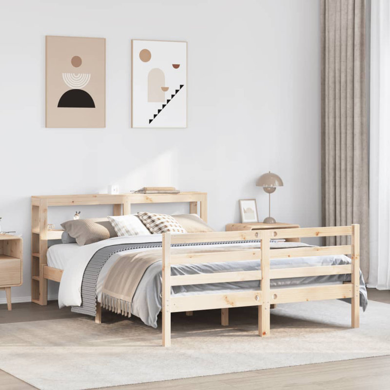 Clyde Bed Frame, 140cm x 190cm, Brown