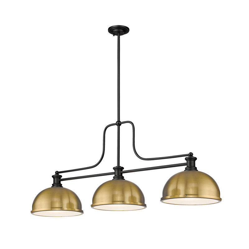 Eraste 3 - Light Dimmable Modern Linear Chandelier, Heritage Brass