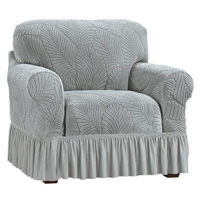 Textured Leaf Design Ruffled Skirt Slipcover