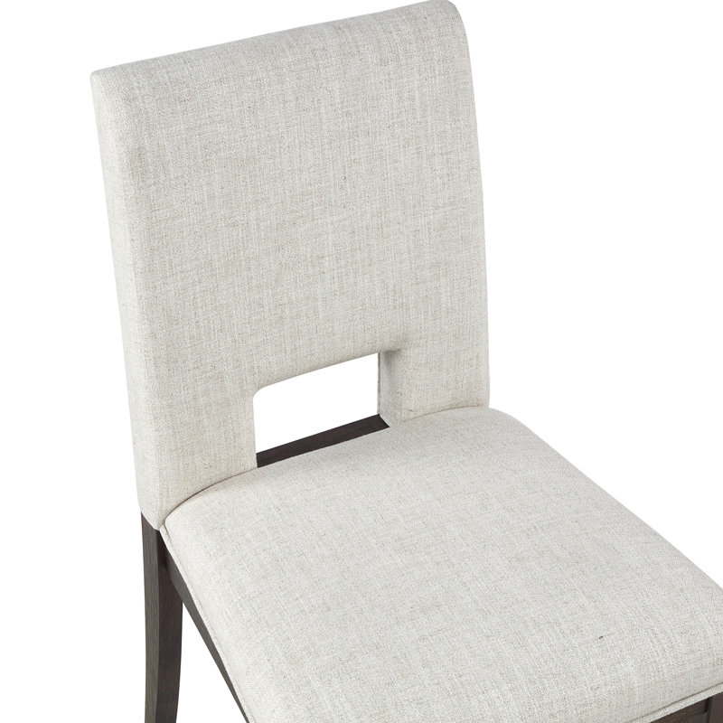 Chaise d'appoint rembourrée en polyester Regan Evan, Blanc coquille d'œuf