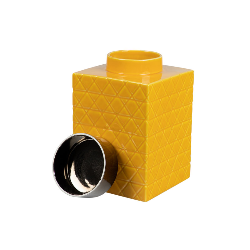 Garlington Ceramic Jar, 31cm H x 19cm W x 19cm D, Yellow/Gold