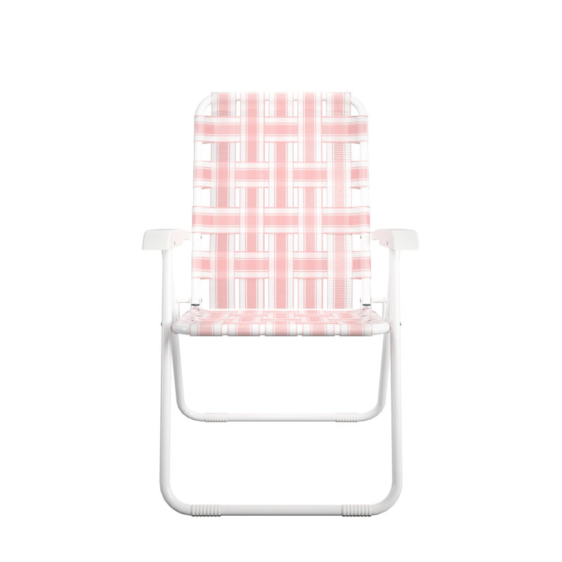 Cambarville Fabric Patio Folding Chair Folding Chair Set, Pink
