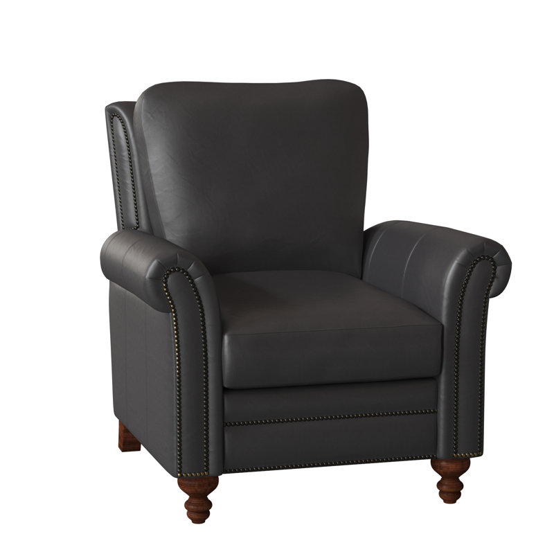Richardson Recliner, Natural, Mahogany, Outsider Raven Genuine Leather