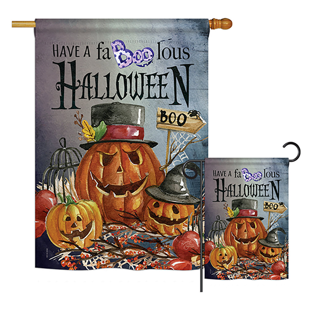 Walland Double Sided 40'' H x 28'' W Polyester Halloween Flag Set The Holiday Aisle®