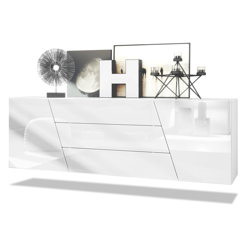Addell 178cm Sideboard, High-gloss White