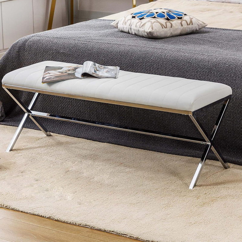 Ivy Bronx Jeavons Faux Leather Upholstered Bench | Wayfair