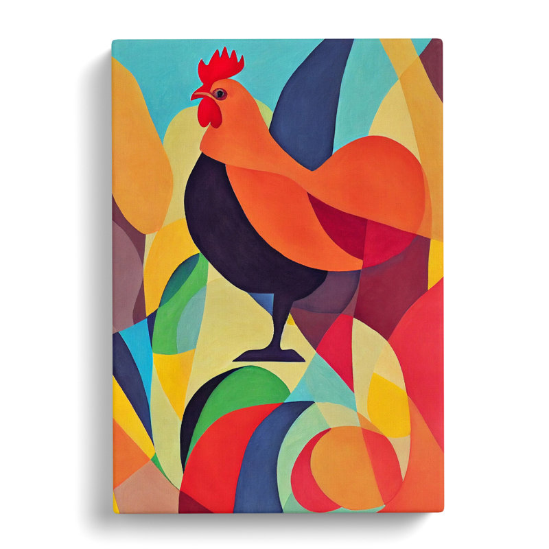 CAN-V0523-453X Chicken Modern - Wrapped Canvas Print, 60cm H x 40cm W x 3cm D
