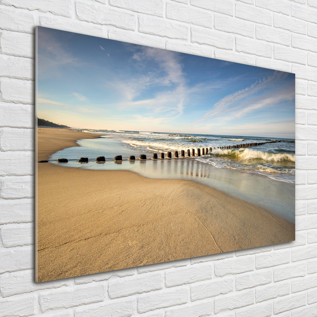 Glasbild Strand an der Ostsee