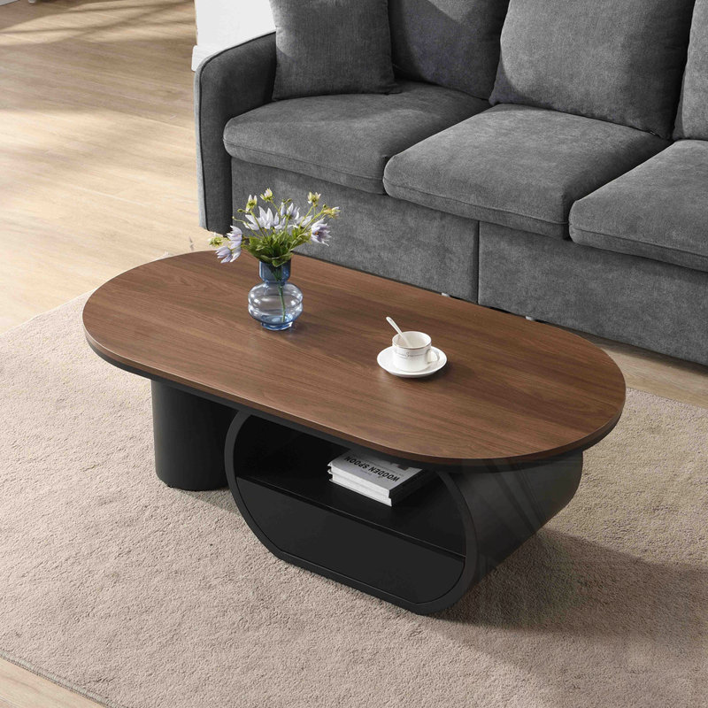 47.24" Coffee Table With Storage Drawer, Black