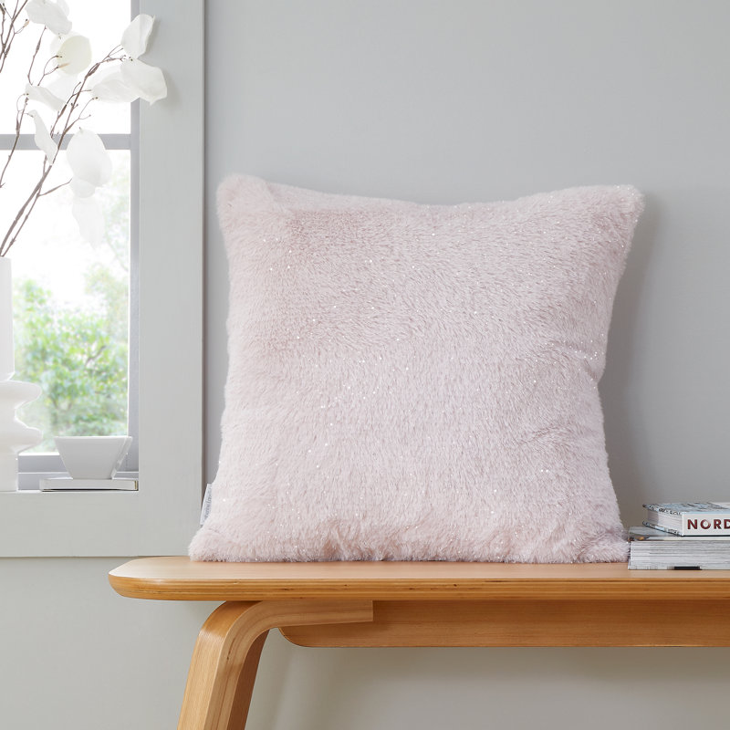 Cosy Glamour Fur Cushion Cover, Blush