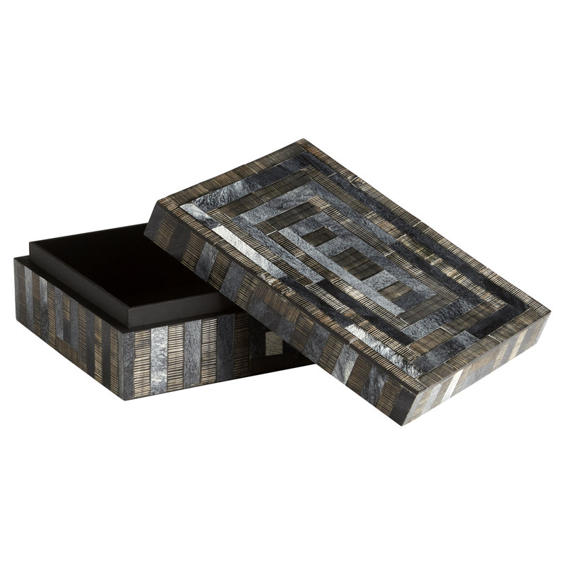 Southampton Horn Decorative Box, 3" H x 9" W x 7" D