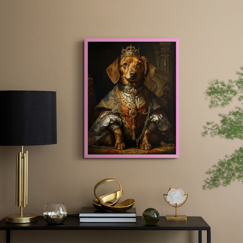 ANIMALS Series CLxxxviii, reproduction encadrée - bois massif, 21'' H x 17'' W, Rose